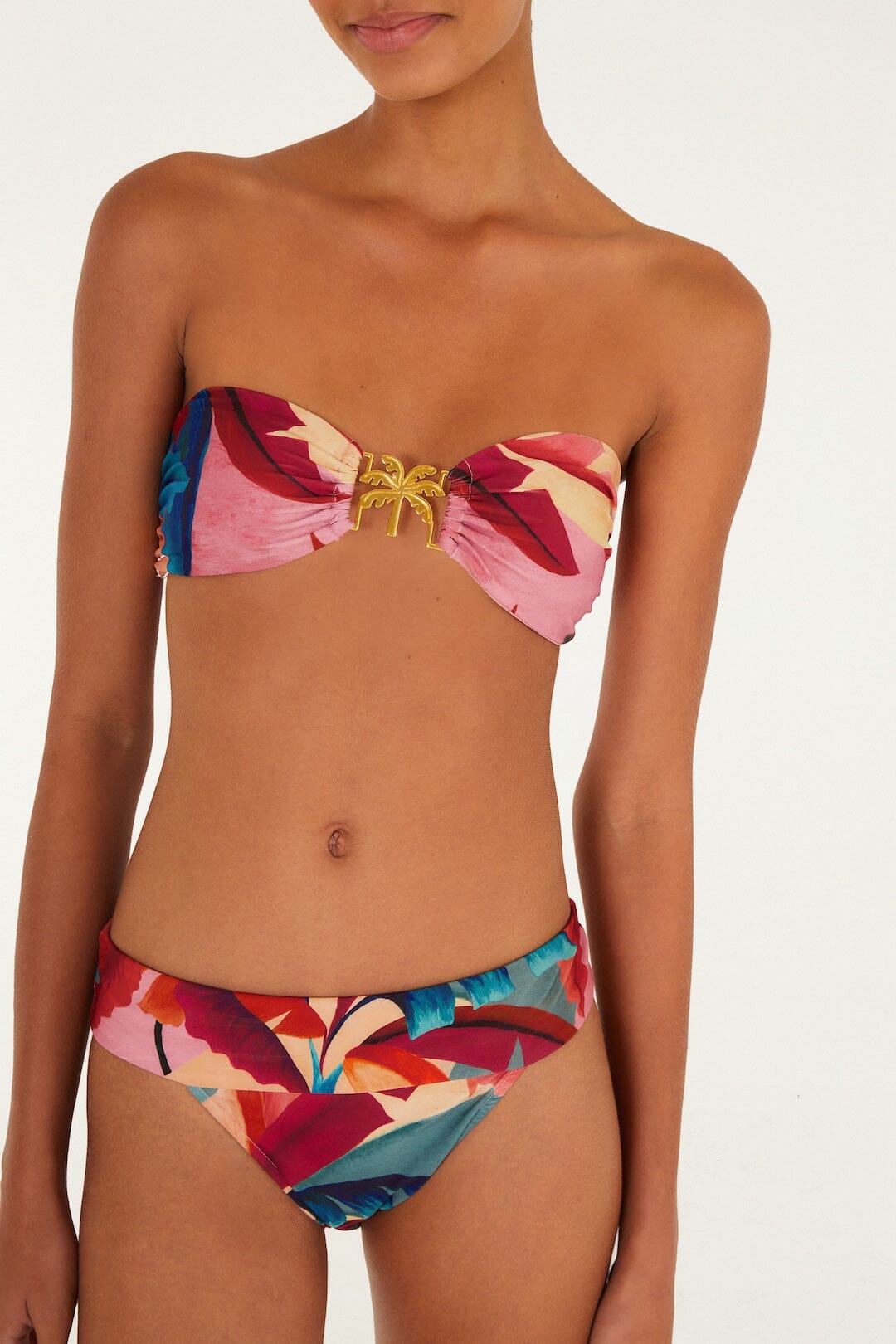 Atlantic Rain Forest Multicolored Detail Bandeau Bikini Top