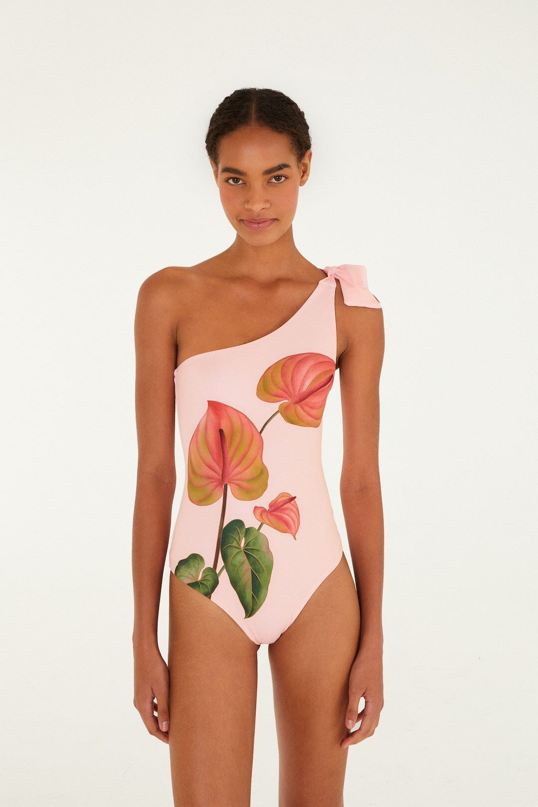 Light Pink Anthurium One-Piece Swimsuit | FARM Rio