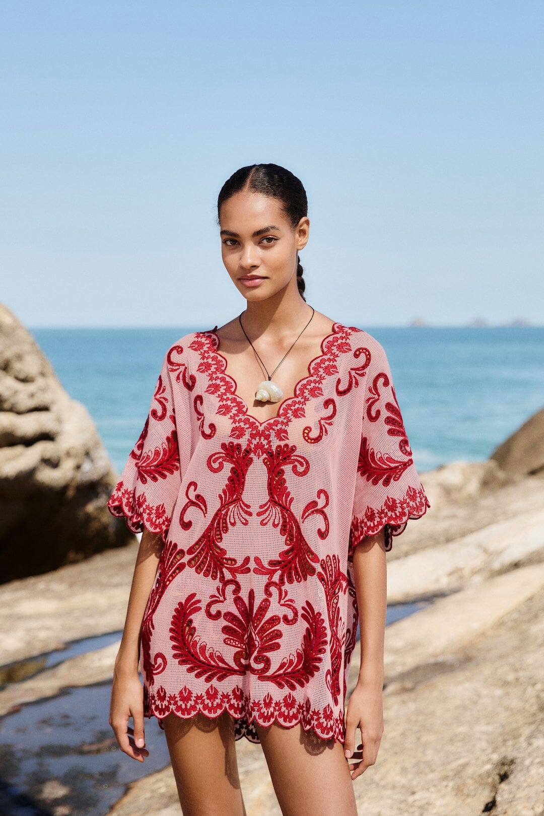 light pink beach dress Arabesc Color:_Dark Violet Flowy A Elena Dress Black | Sparkle