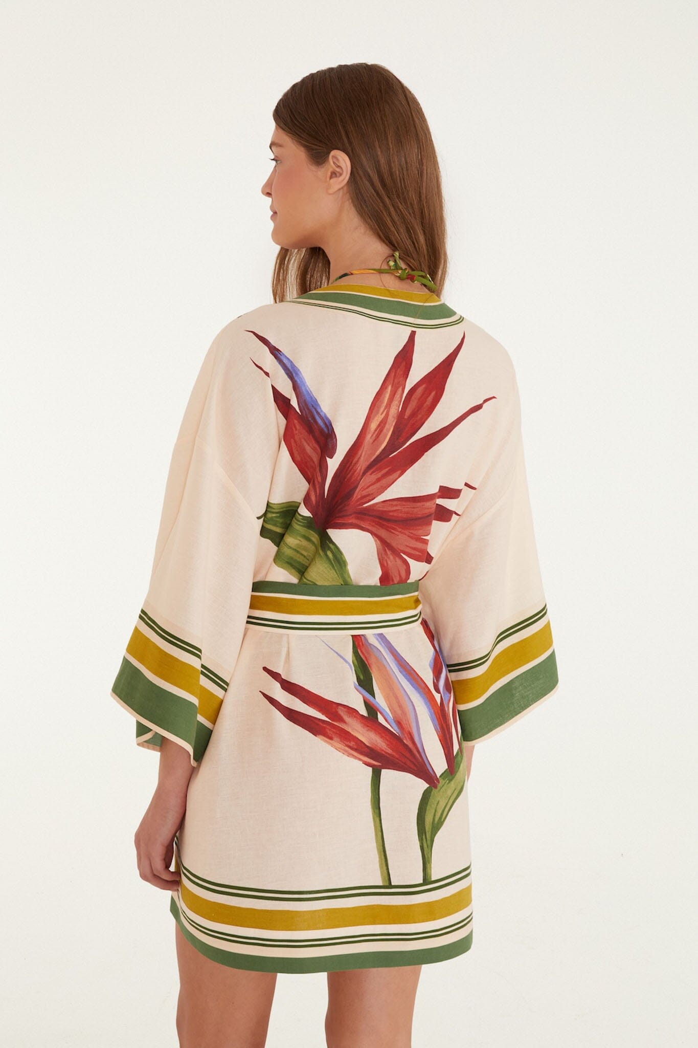 Light Blush Strelitzia Kimono