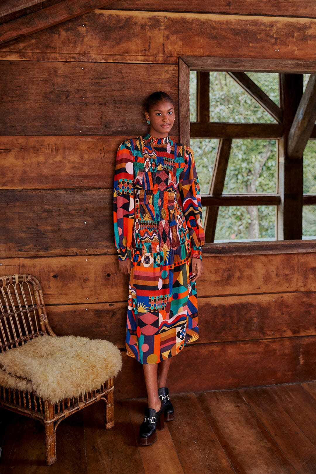 Shop Multicolour Floral V-Neck Midi Dress | SilkFred US