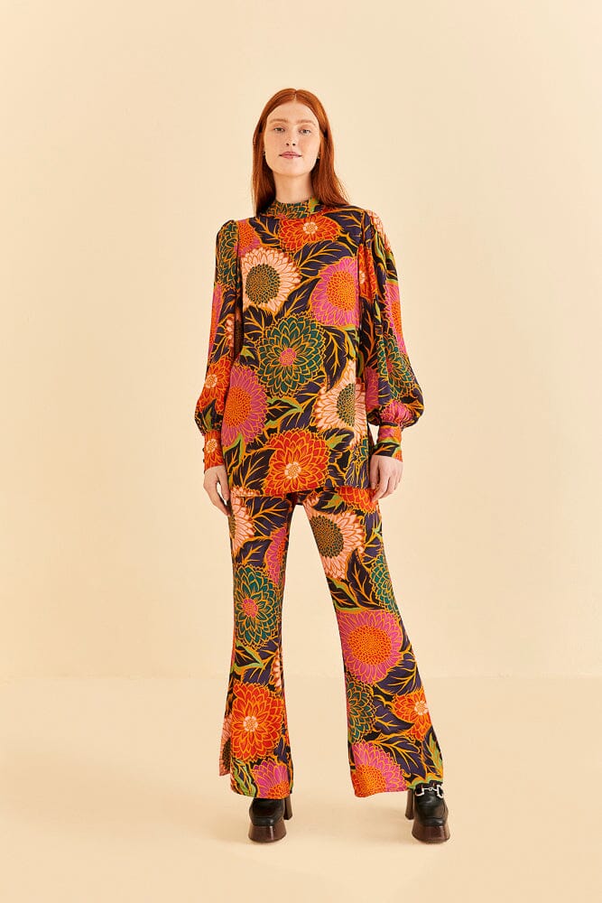 Floral printed trousers in Multicolor