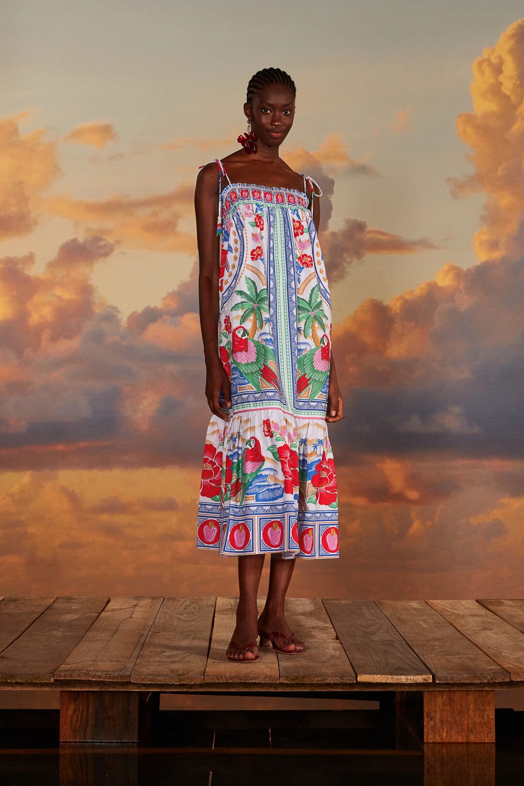 Off-White Flowers Beach Maxi Dress – FARM Rio