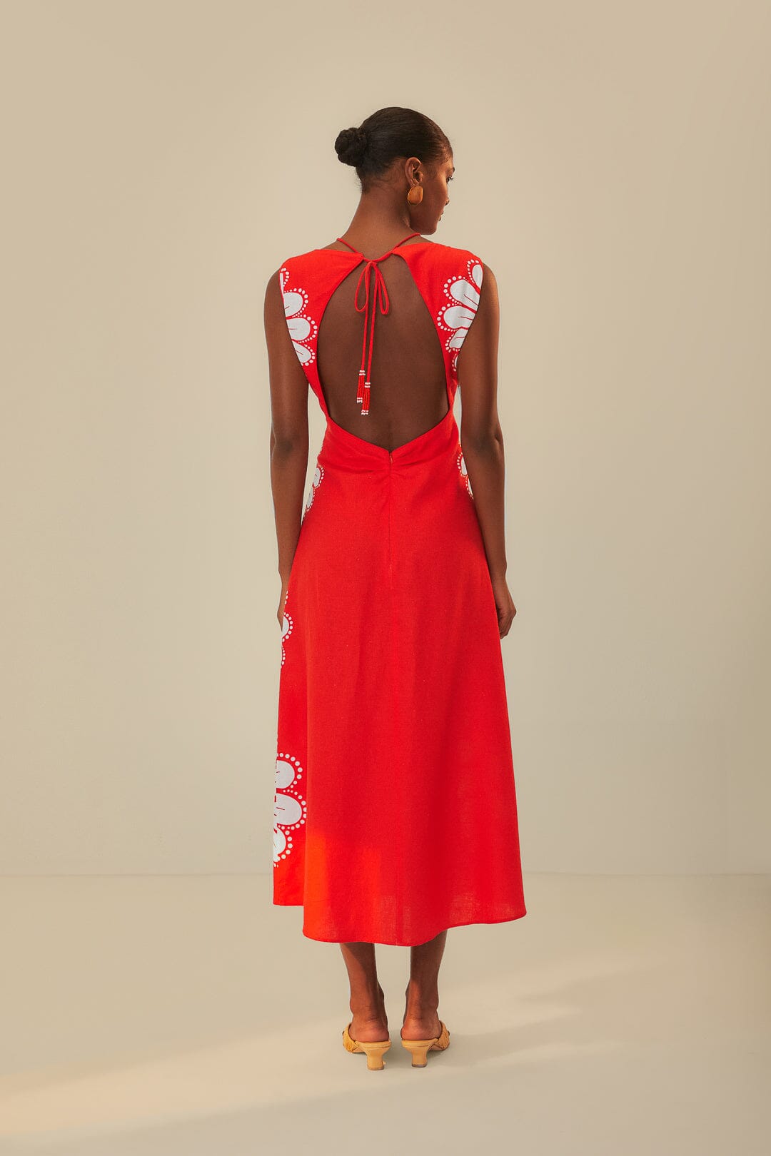 Red Ainika Shell LENZING™ ECOVERO™ Euroflax™ Midi Dress
