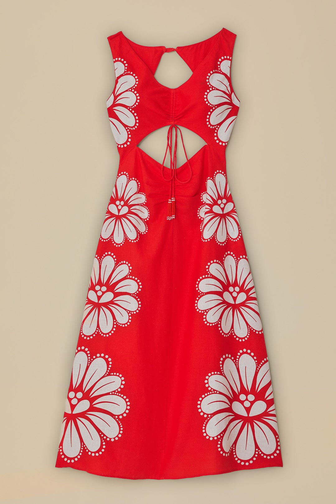 Red Ainika Shell LENZING™ ECOVERO™ Euroflax™ Midi Dress