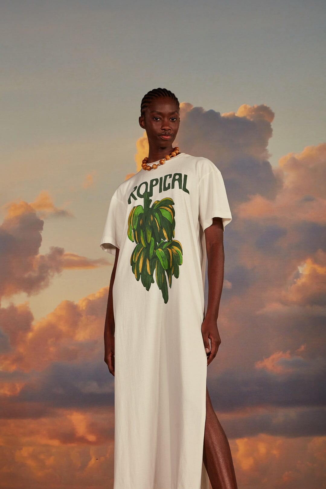 Off-White Tropical Organic Cotton T-Shirt Dress – FARM Rio