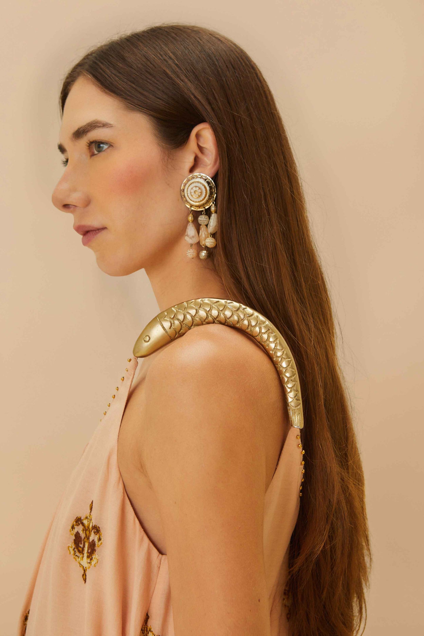 Sand Anchor Tapestry Fish Strap Maxi Dress