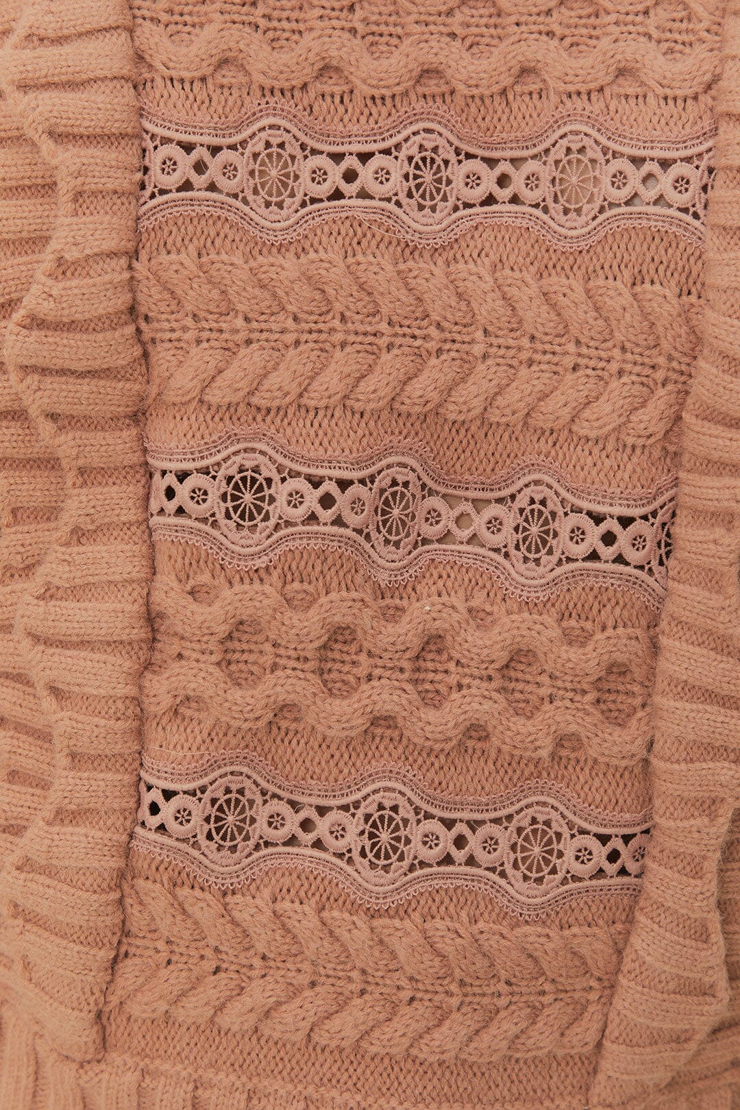 Cream Wavy Ruffle Sweater