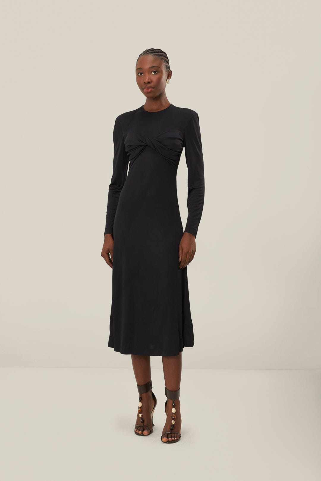 FARM Rio Black Twisted Cup Midi Dress, Black / S FARM Rio Black Twisted Cup Midi Dress, Black / S