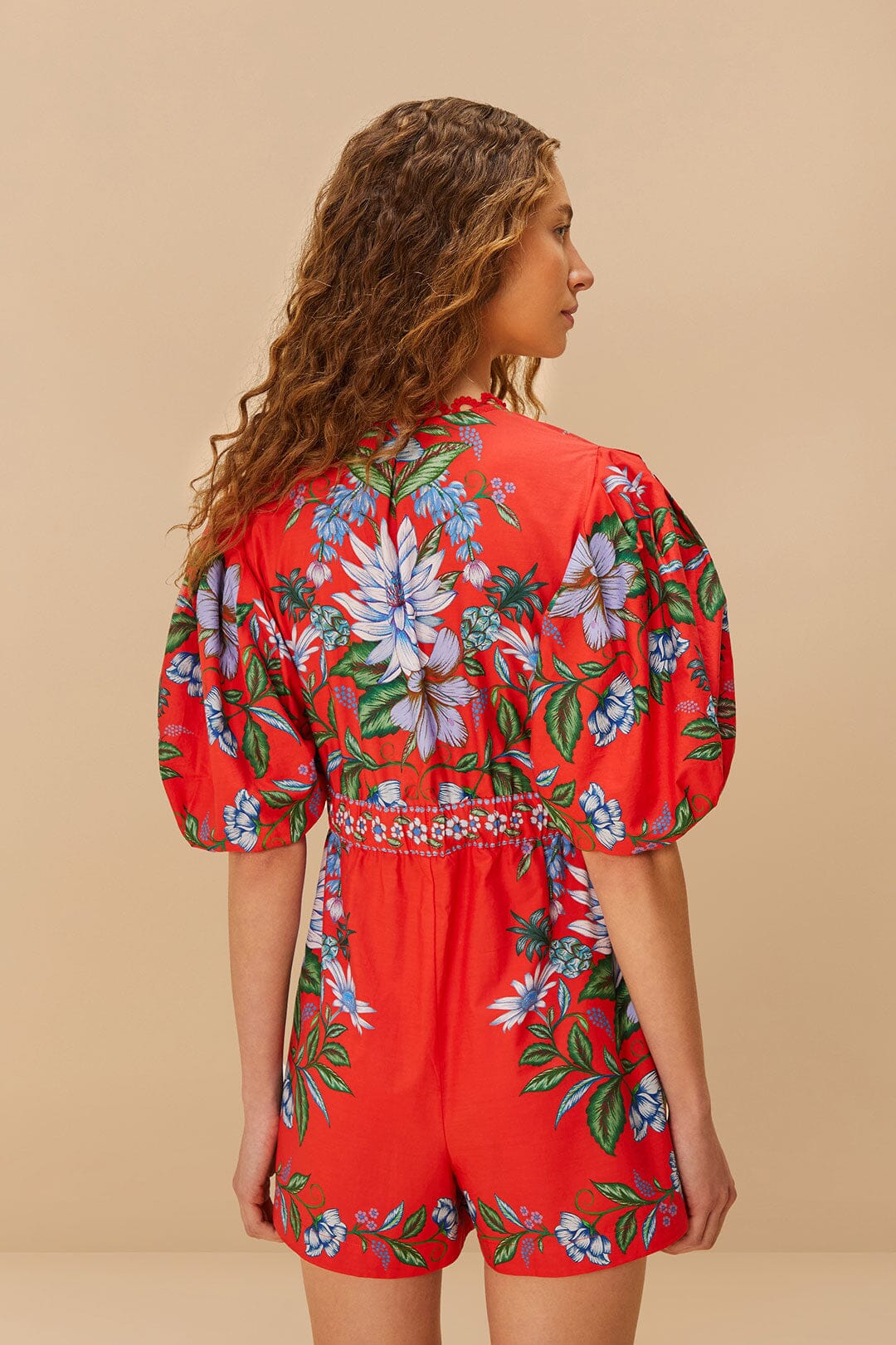 Red Sweet Bloom Bouquet Organic Cotton Romper