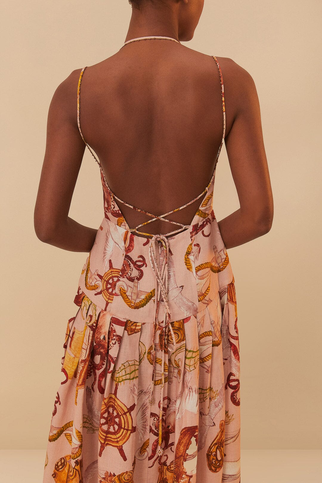 Pink Nautical Wonder LENZING™ ECOVERO™ Euroflax™ Maxi Dress