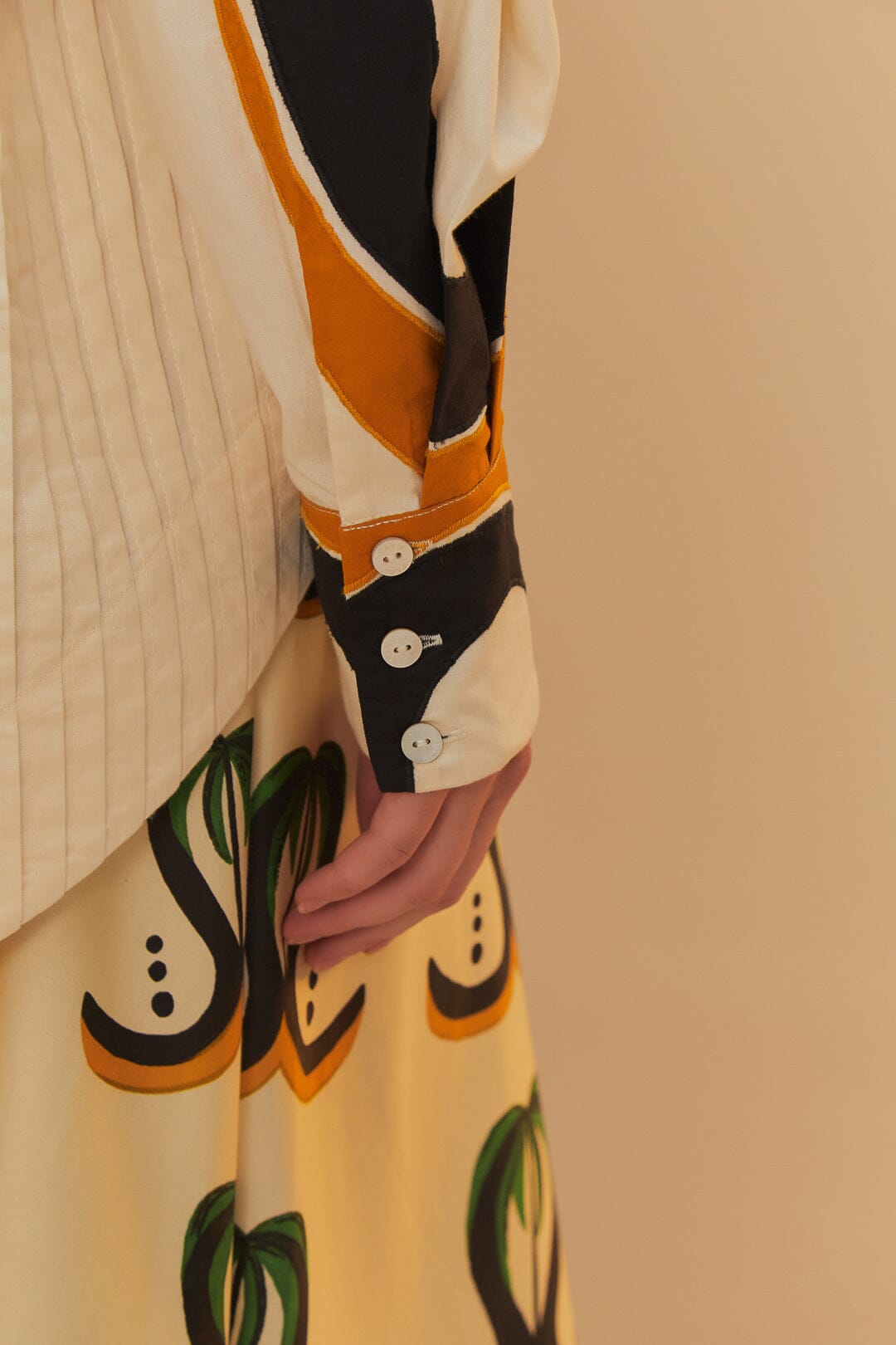 Off-White Coconut Tree Flow Pleated Blouse