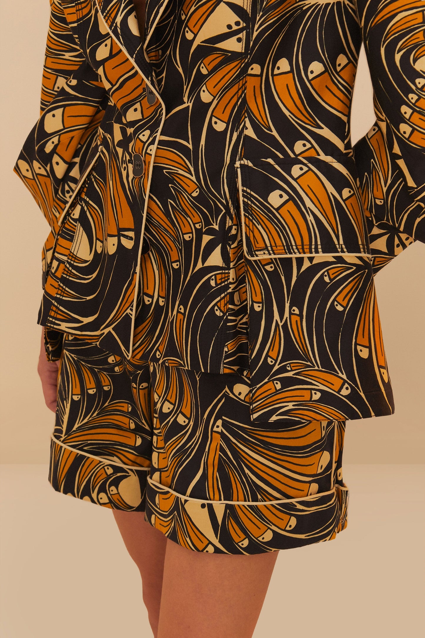 Black Toucans Spirals Blazer