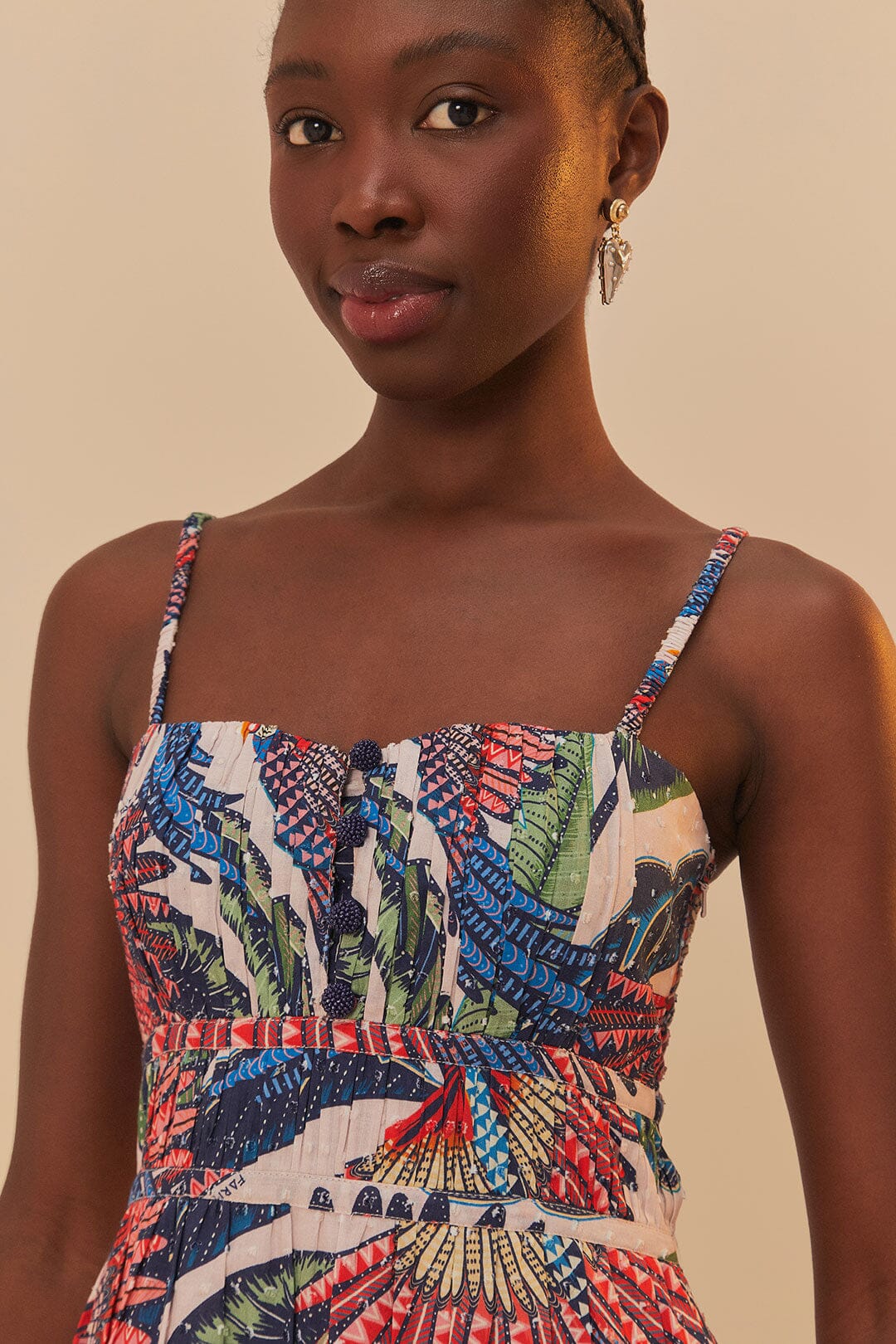 Pink Macaw Flight Midi Dress