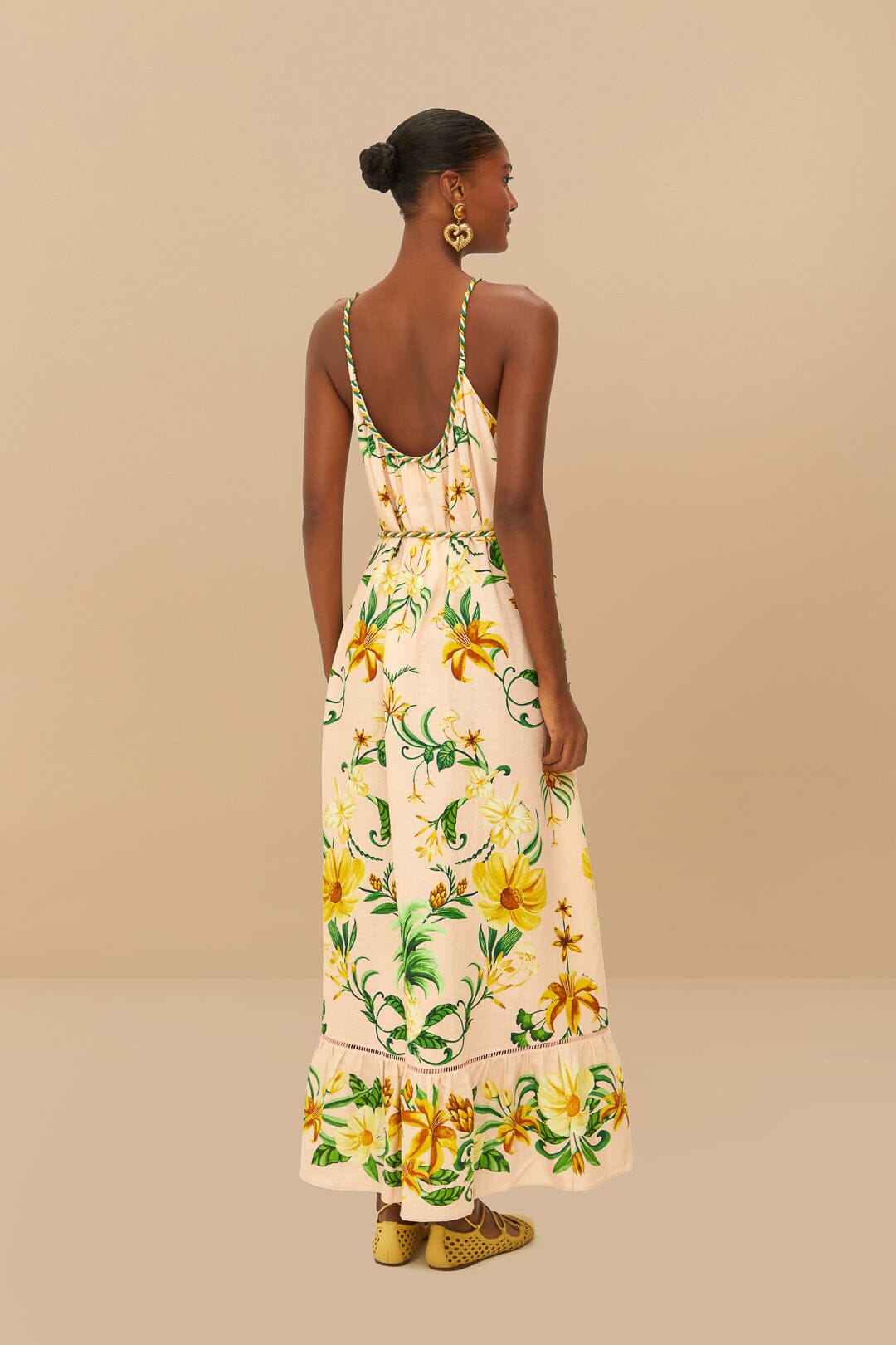 Pink Botanical Beauty LENZING™ ECOVERO™ Euroflax™ Maxi Dress