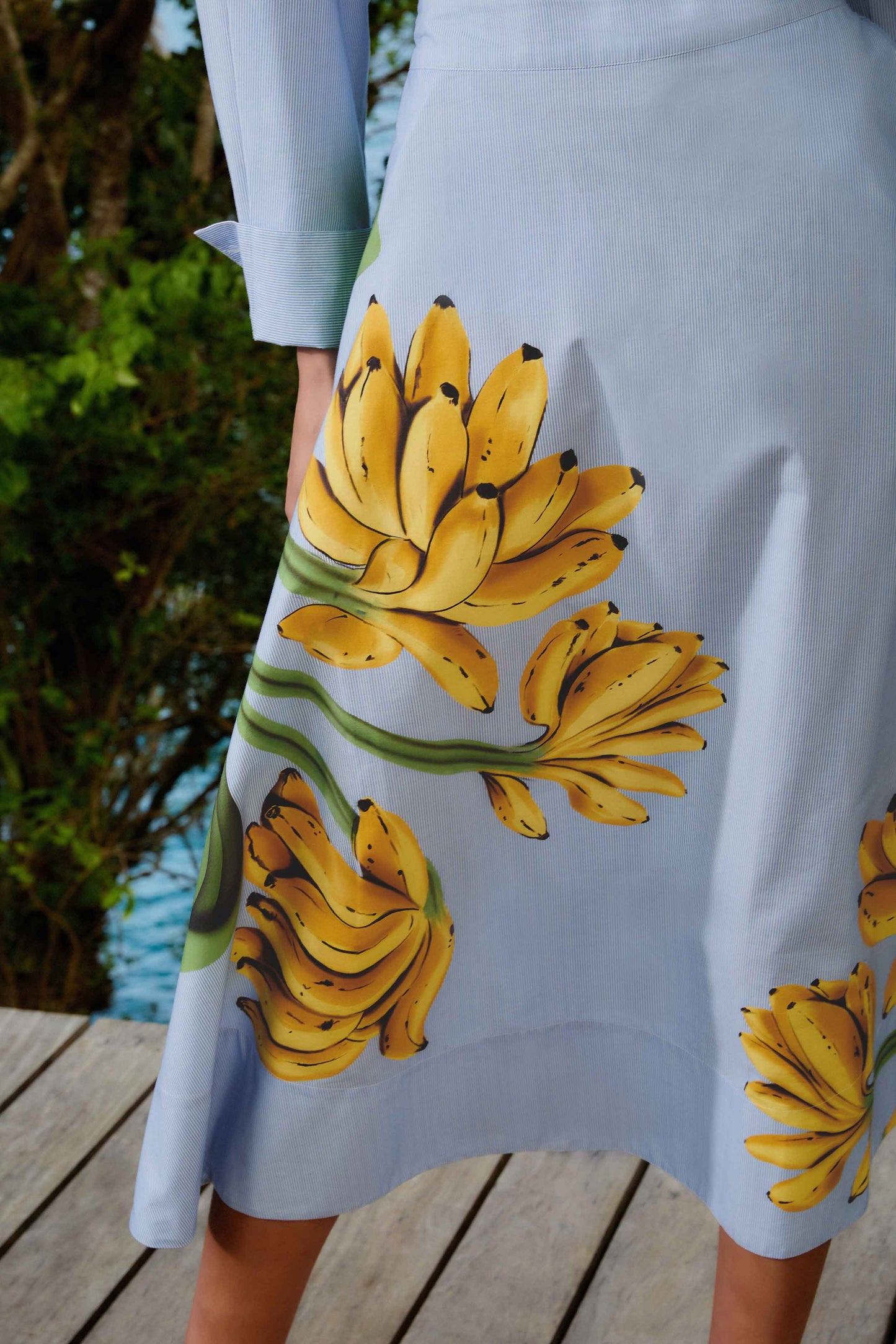 Blue Banana Cocina Striped Midi Skirt