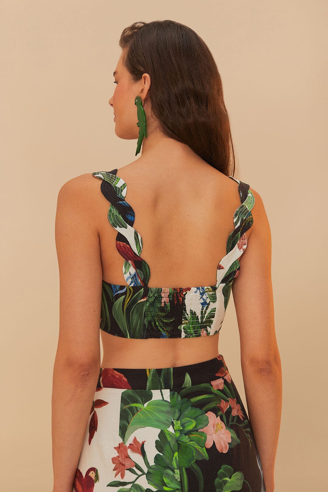 Mixed Midnight Macaw Fiesta Wavy Crop Top