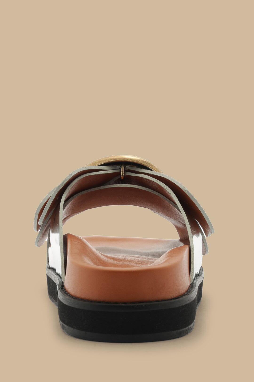 Silver Daisy Slide Sandal