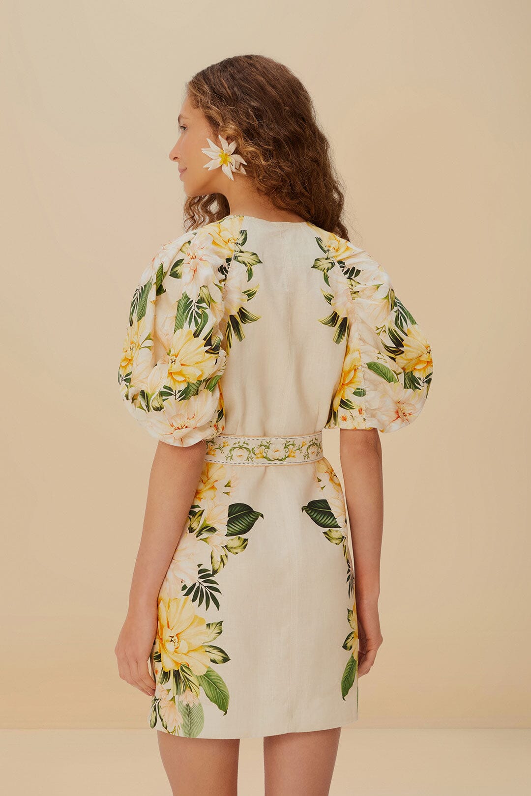 Sand Garden Cascade Euroflax™ Premium Linen Mini Dress