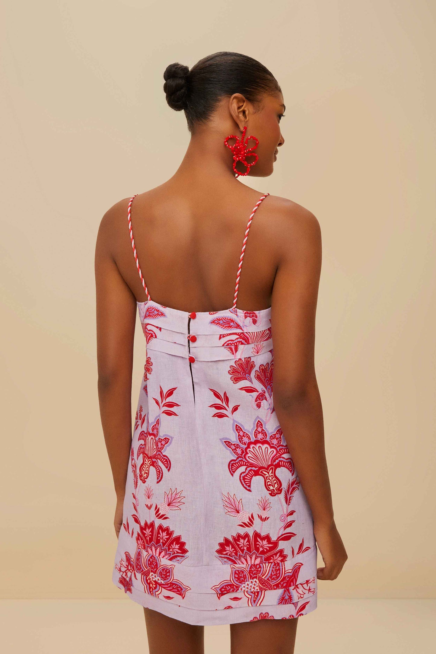 Lilac Porcelain Garden Euroflax™ Premium Linen Mini Dress