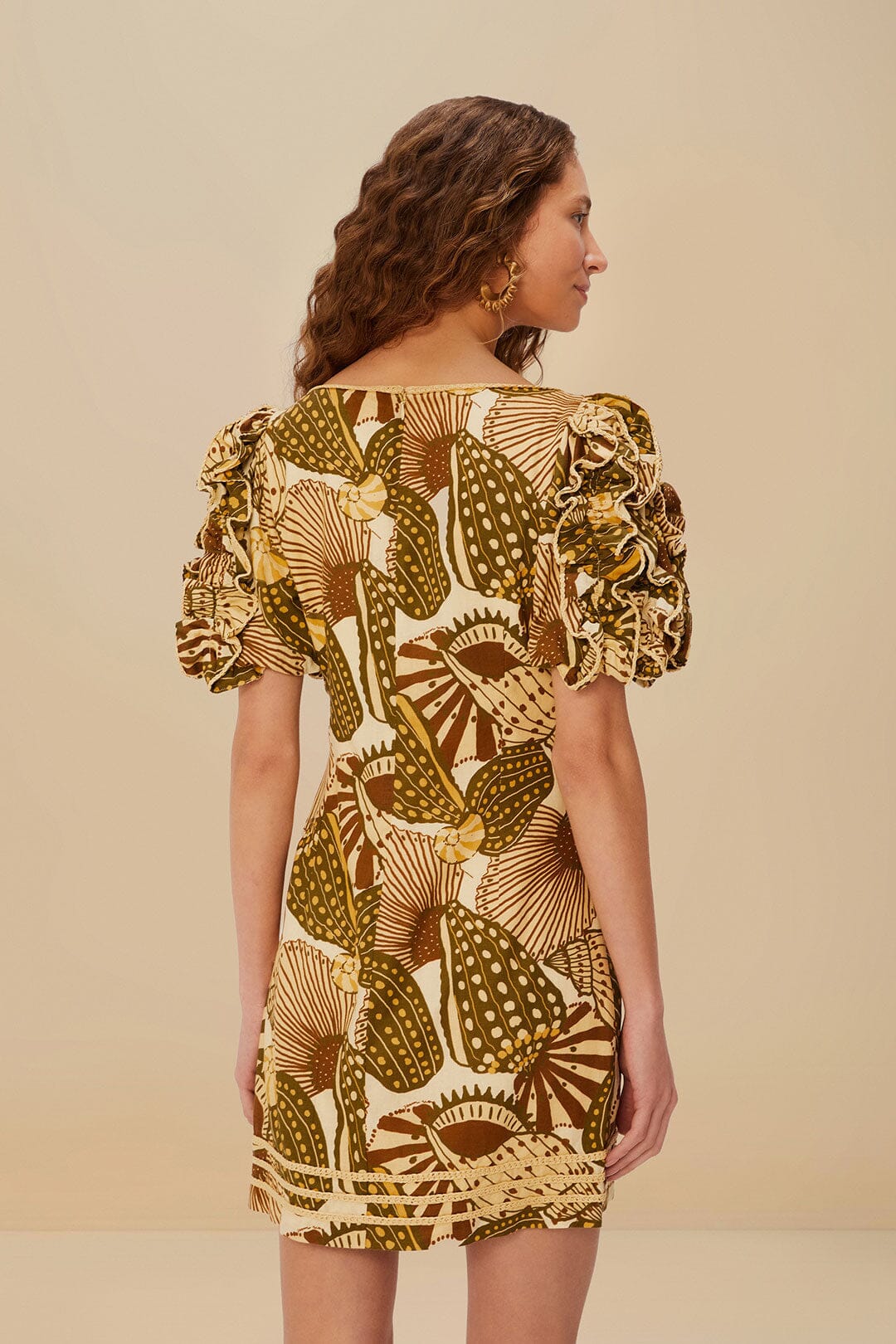 Sand Shell Mix LENZING™ ECOVERO™ Viscose Mini Dress