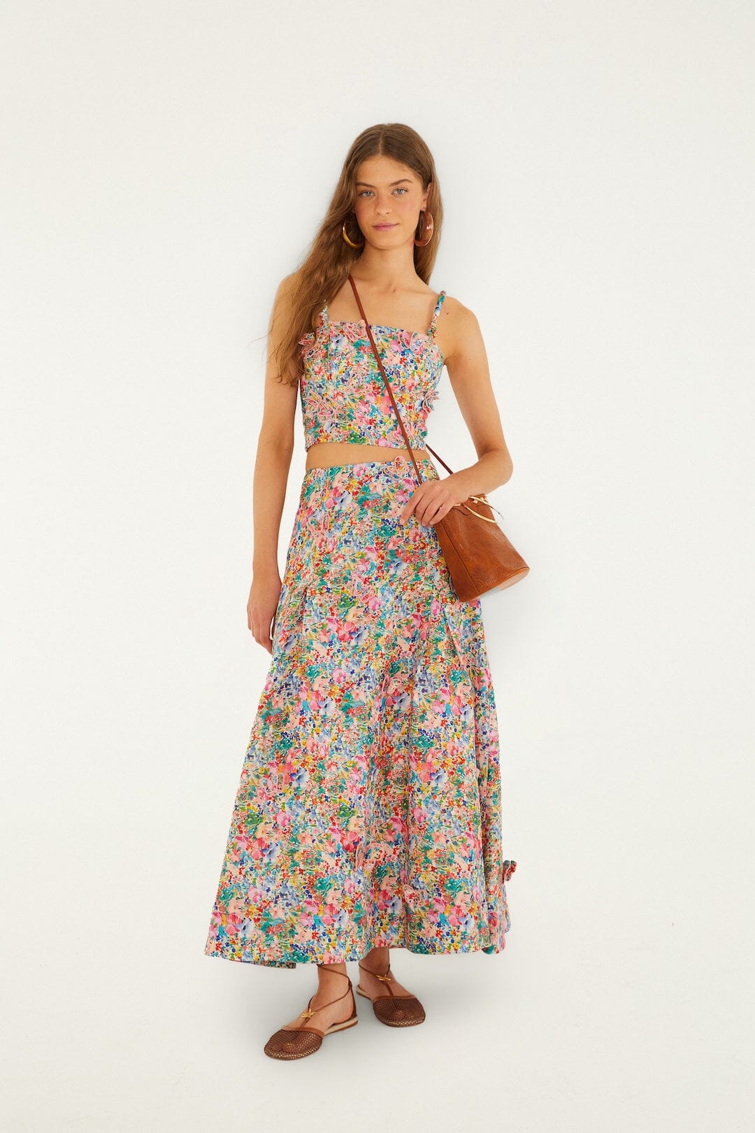 Off-White Peasant Floral Butterflies Euroflax™ Premium Linen Maxi