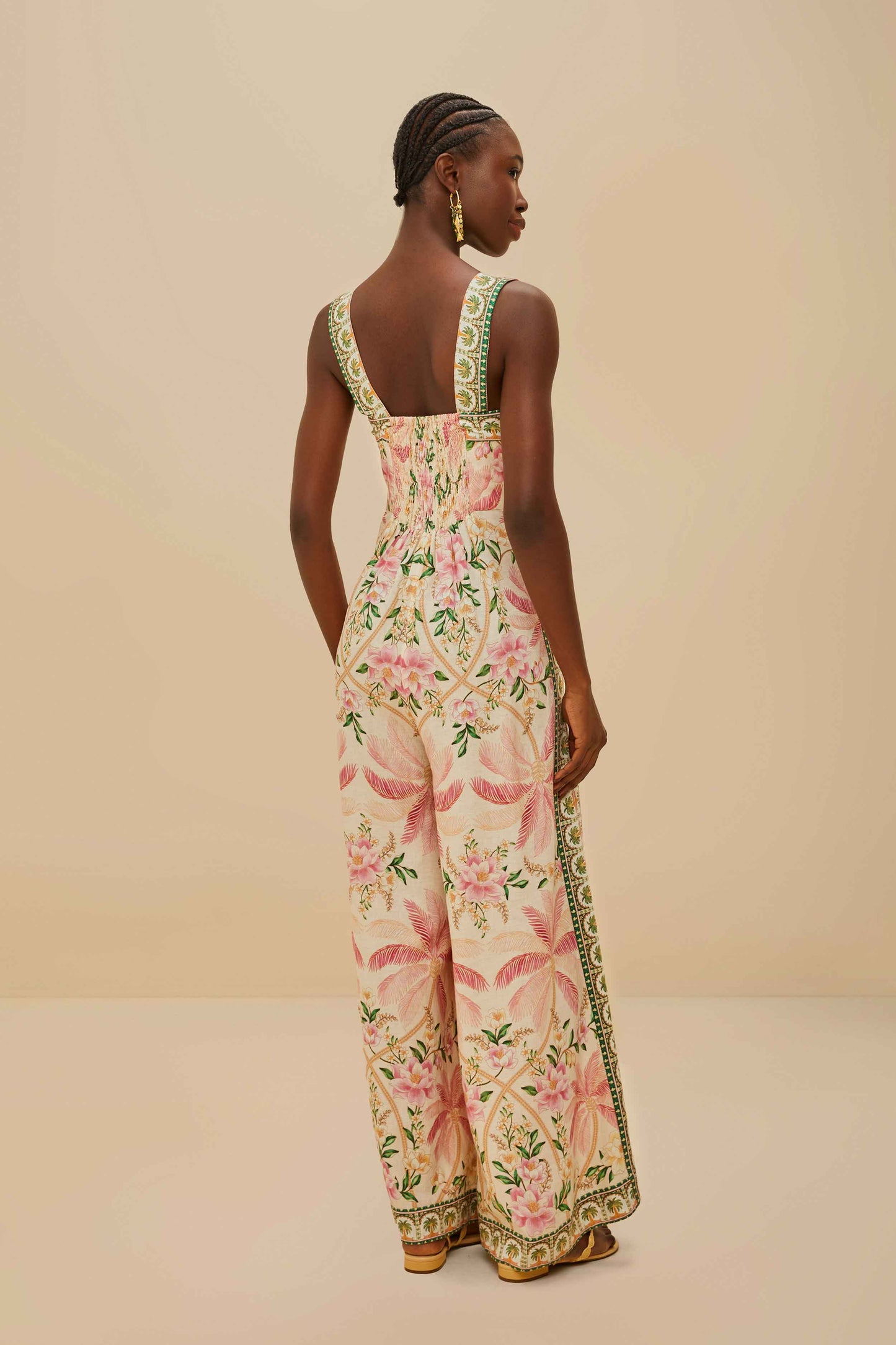 Off-White Palm Dream LENZING™ ECOVERO™ Euroflax™ Jumpsuit