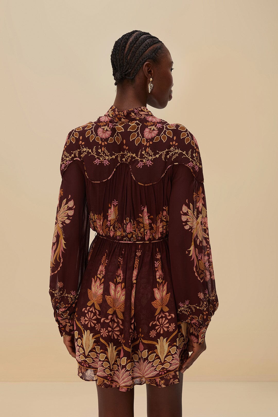 Burgundy Bella Knotted Neckline Mini Dress