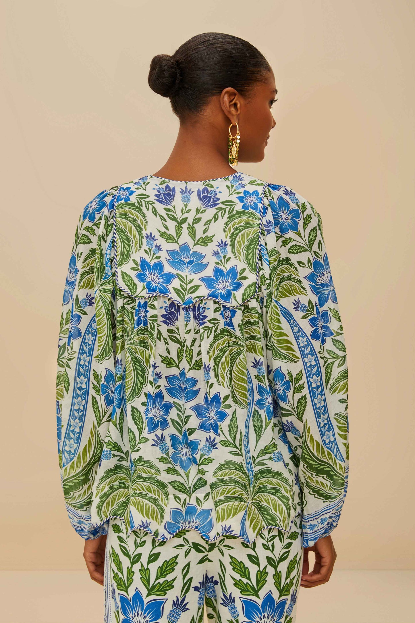 Off-White Tropicance Wavy Yoke Blouse