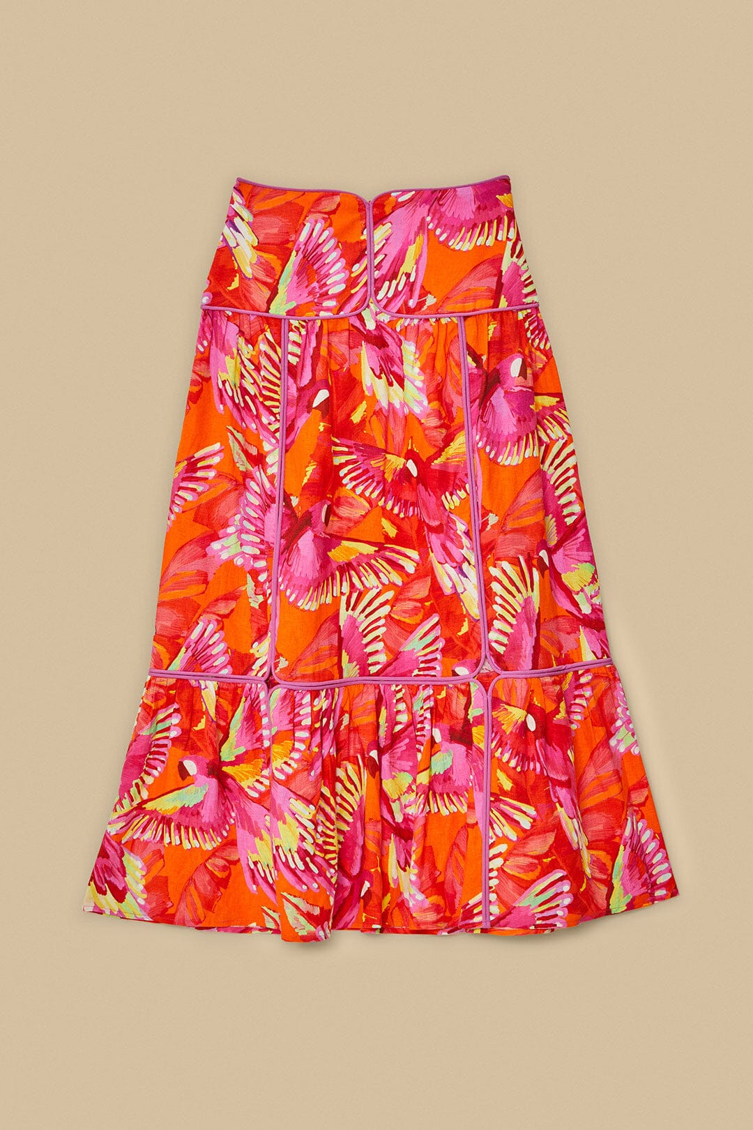 Orange Flying Birds LENZING™ ECOVERO™ Euroflax™ Skirt