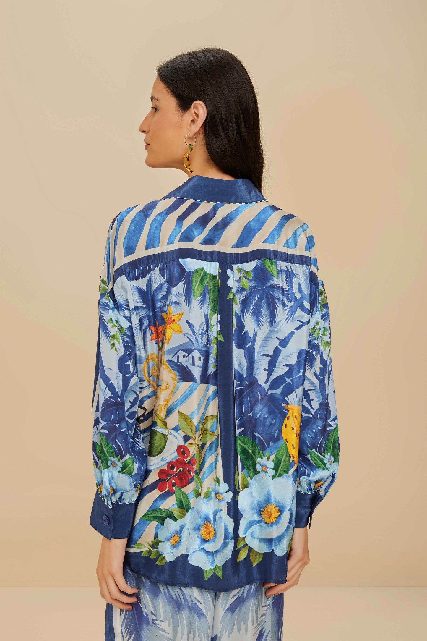 Blue Fresh Table Scarf Pajama Shirt