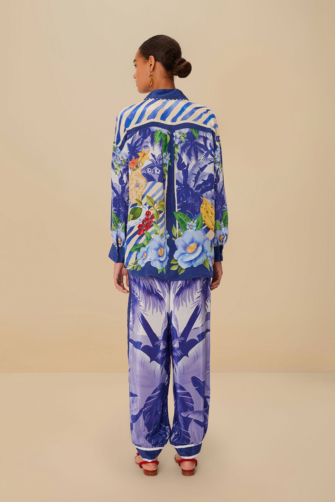 Blue Fresh Table Scarf Pajama Pants