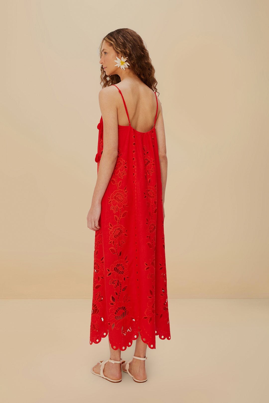 Red Flowers Richelieu LENZING™ ECOVERO™ Euroflax™ Maxi Dress