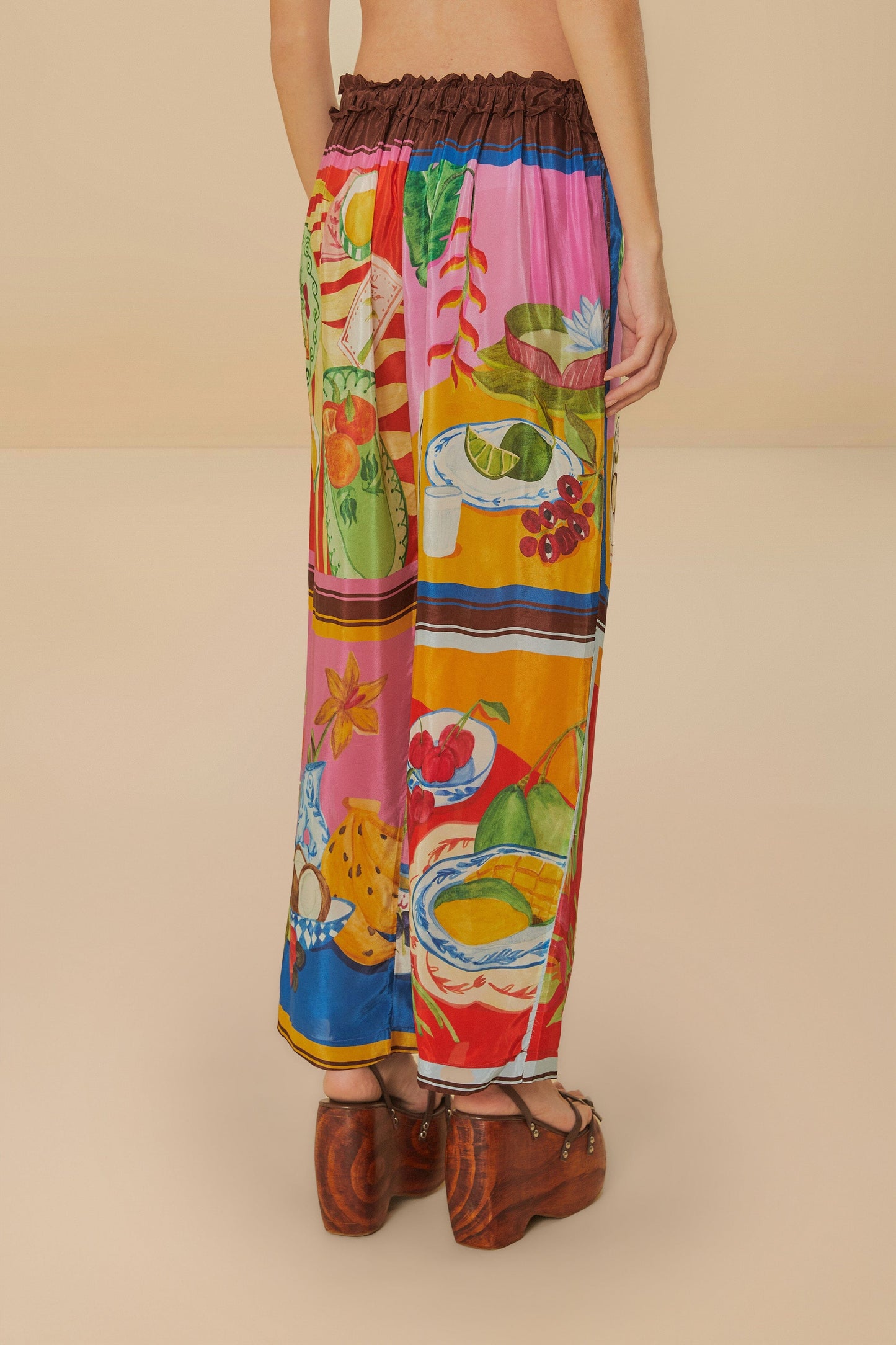 Multicolor Summer Picnic Low Waist Pants