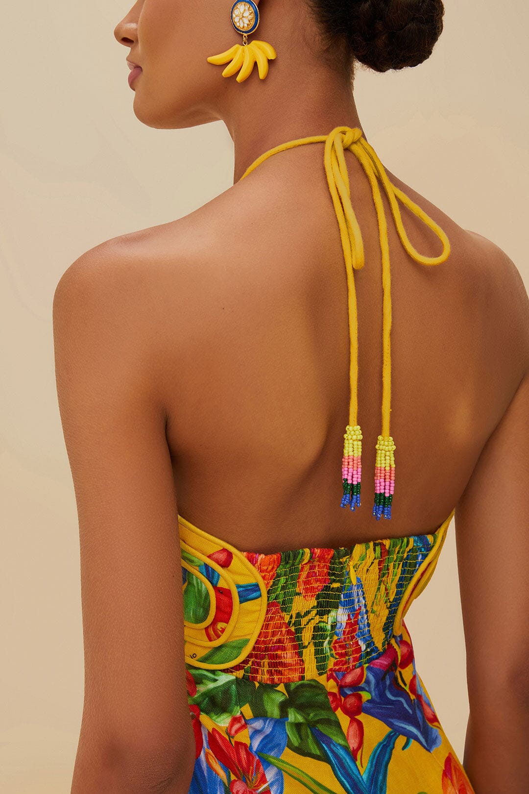 Bright Nature Yellow Mini Dress Sleeveless