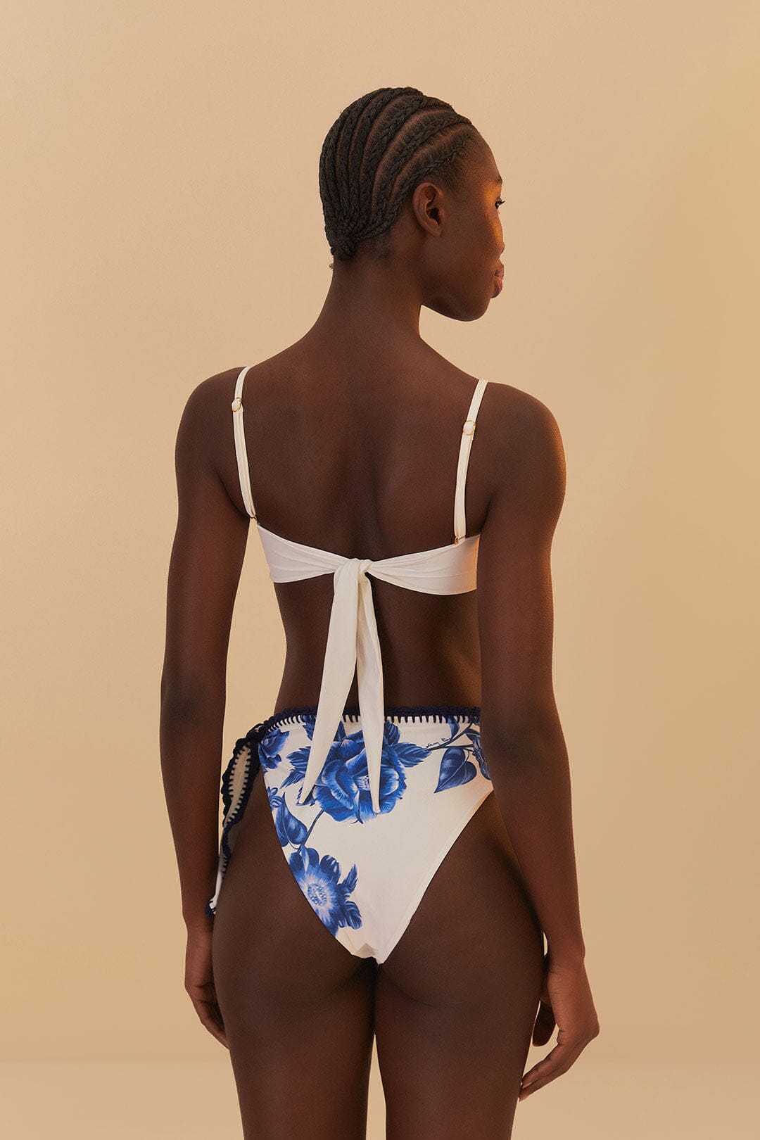 Floral Cascade Full High Waist Bikini Bottom