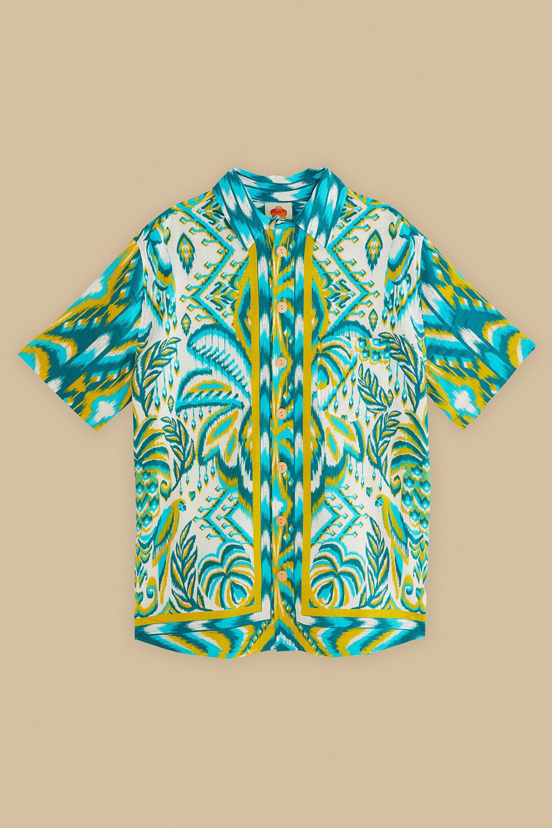 Sand Tropical Tapestry LENZING™ ECOVERO™ Euroflax™ Shirt