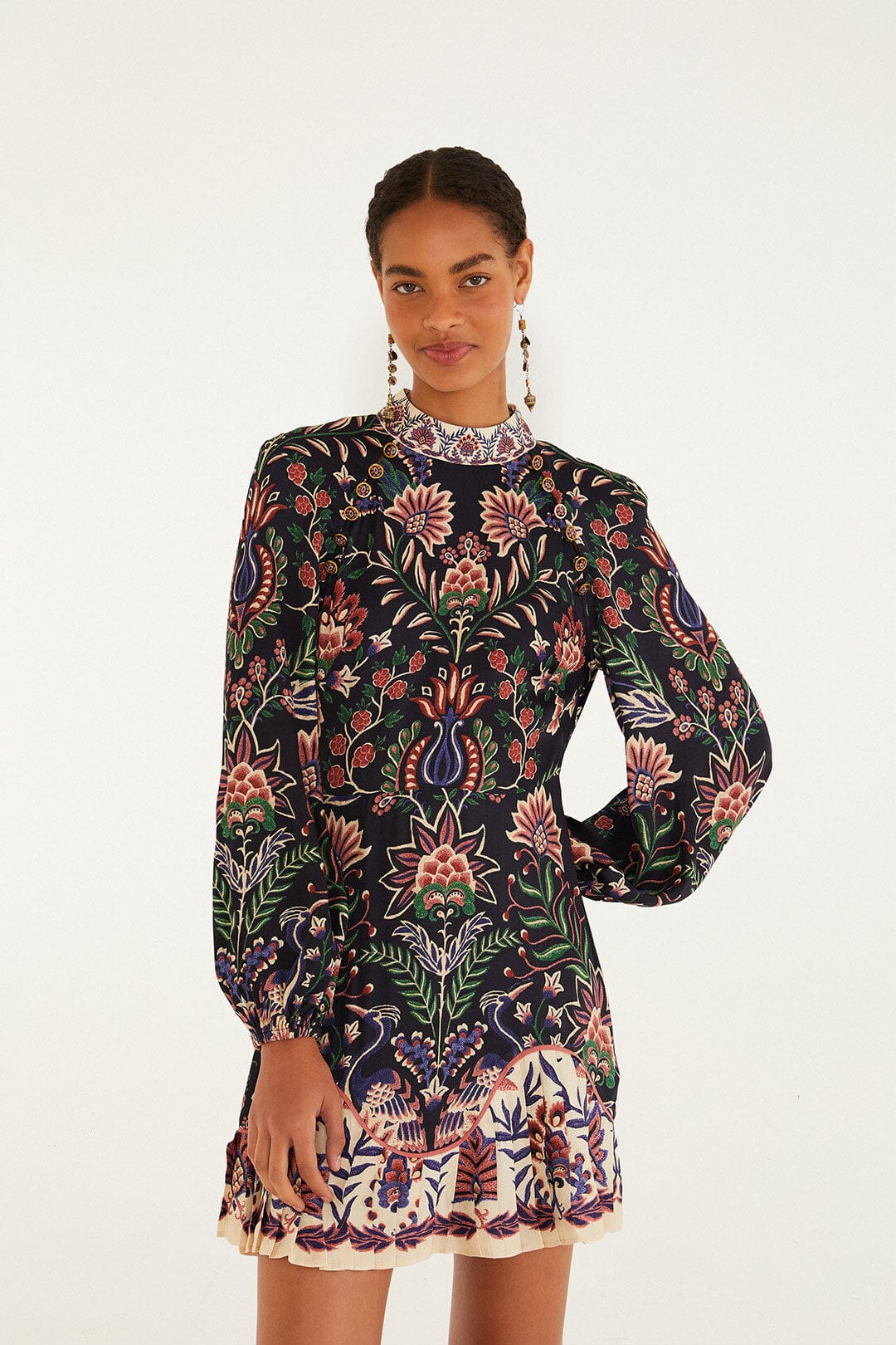 Black Marvelous Garden Lenzing™ Ecovero™ Mini Dress | FARM Rio