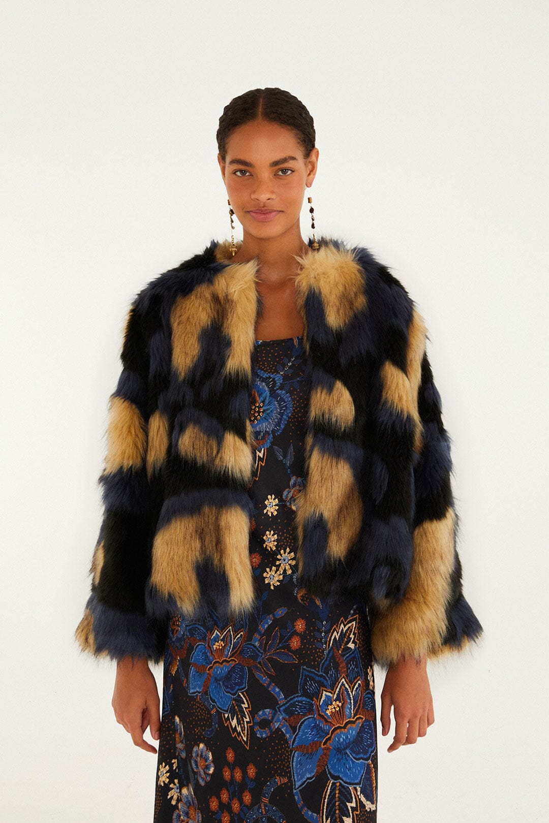 Multicolor Fur Coat FARM Rio