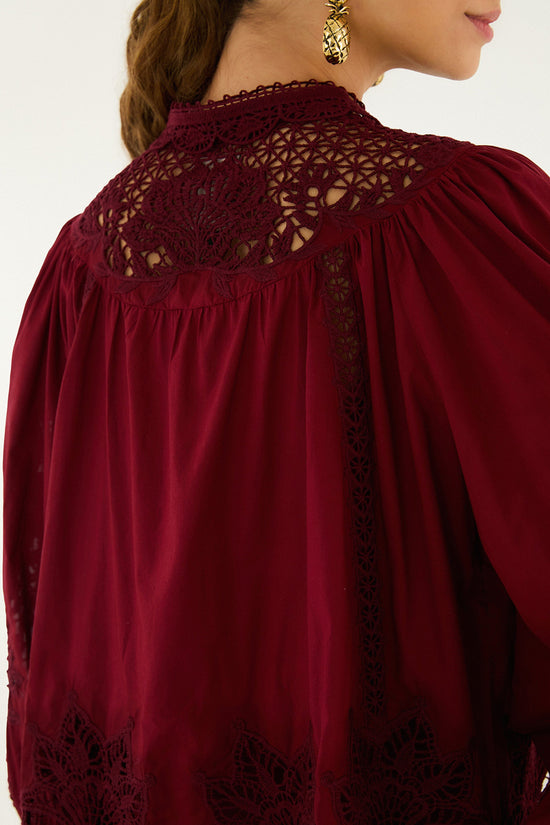 Berry Garden Guipure Organic Cotton Blouse