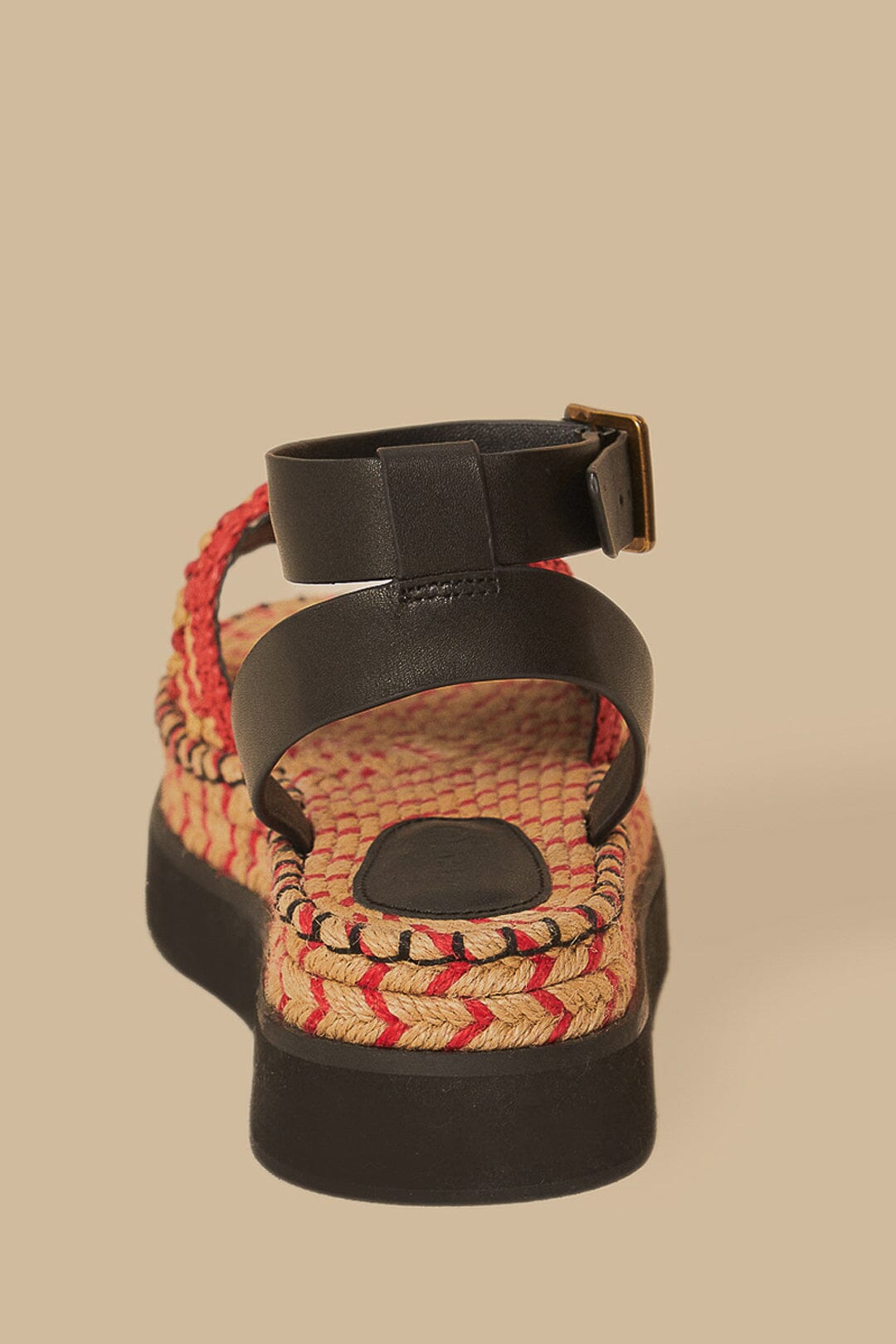 Red Crochet Espadrille Flatform Sandal