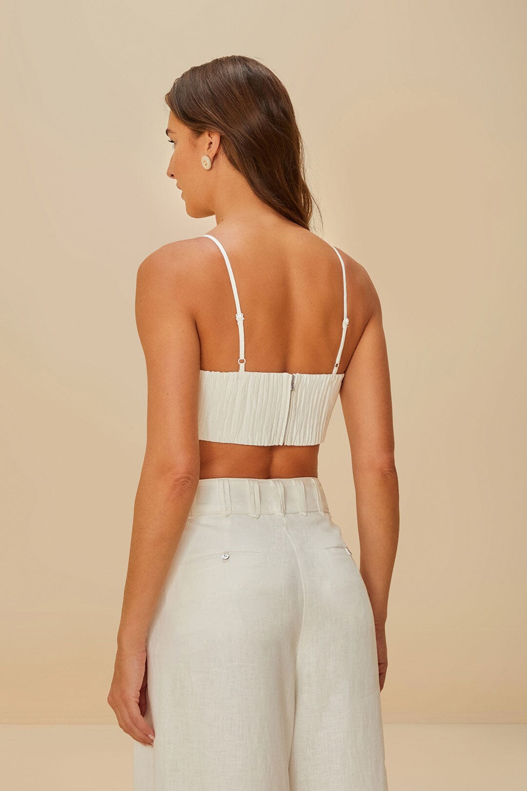 Off-White Sunrise Cup Euroflax™ Premium Linen Crop Top