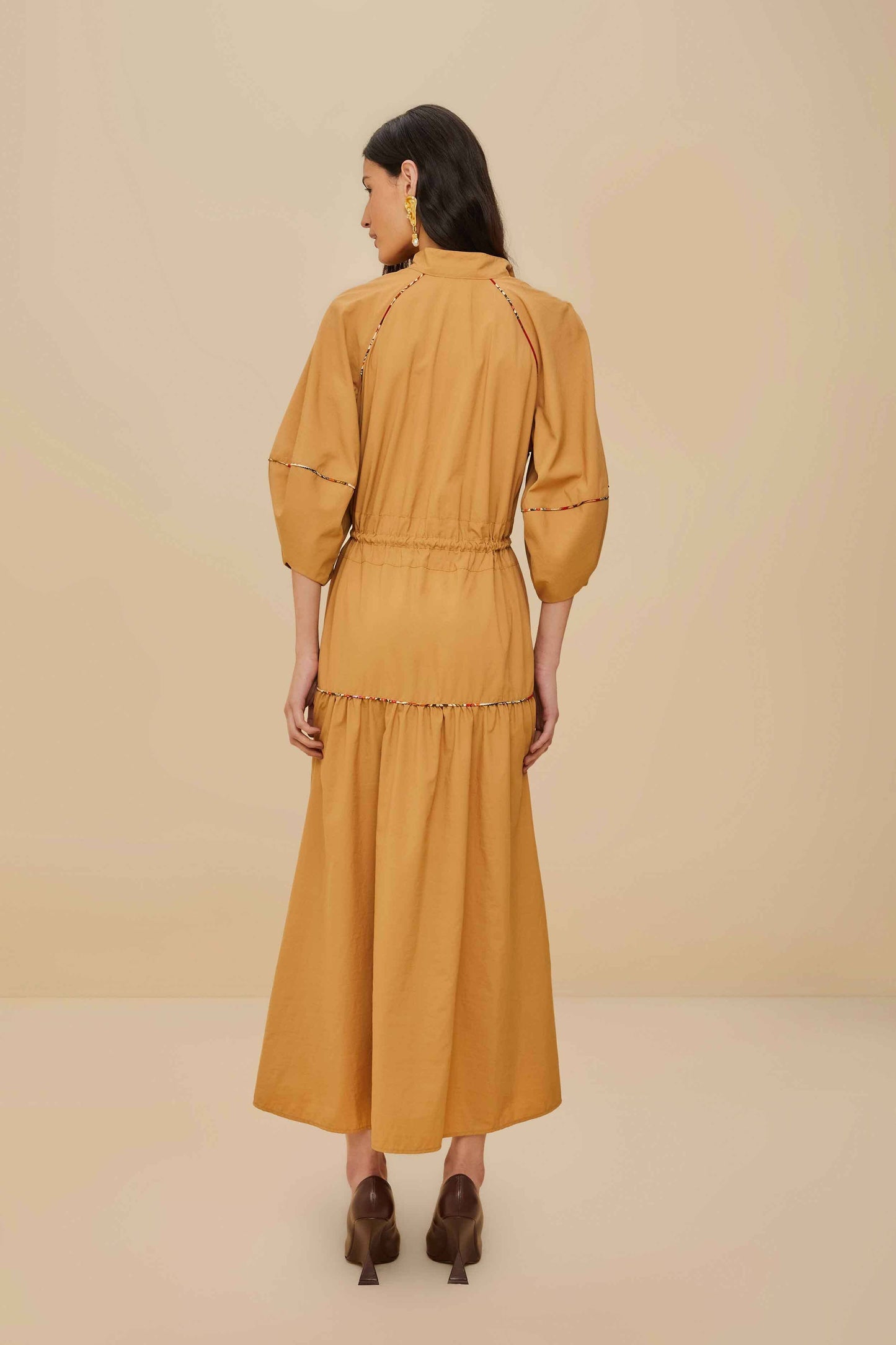 Caramel Chemise Midi Dress