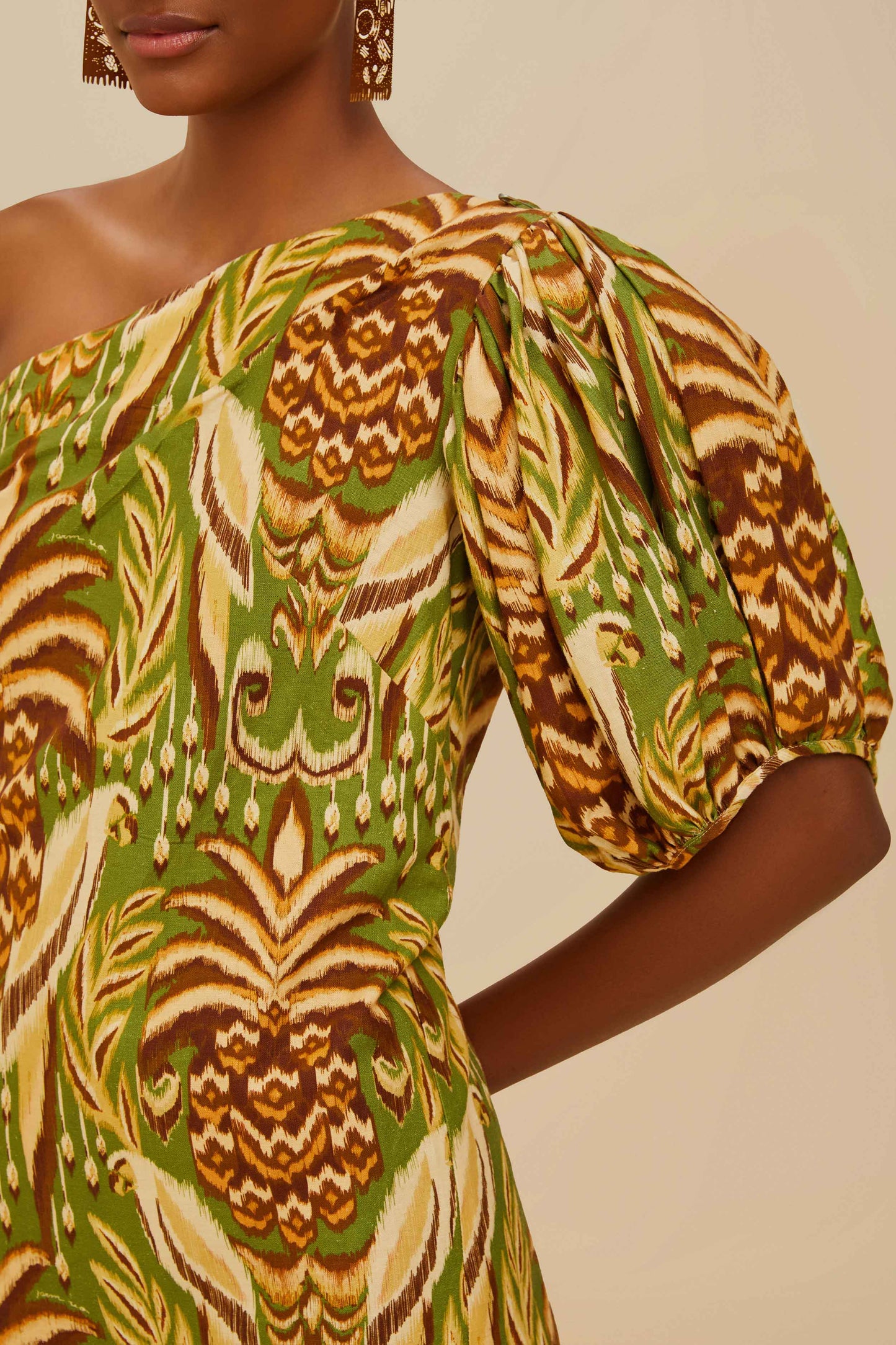 Green Pineapple Tapestry LENZING™ ECOVERO™ Euroflax™ Mini Dress