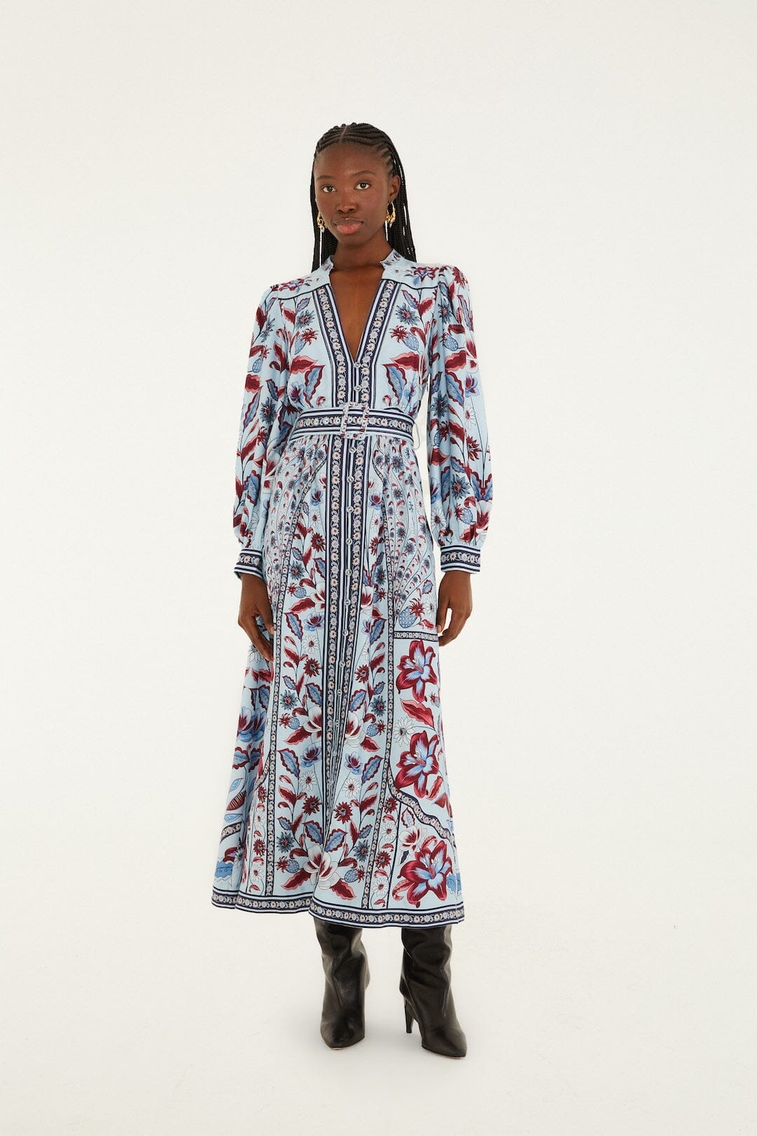 FARM Rio Soft Blue Marcelle Maxi Dress, Marcelle Soft Blue / XXS FARM Rio Soft Blue Marcelle Maxi Dress, Marcelle Soft Blue / XXS