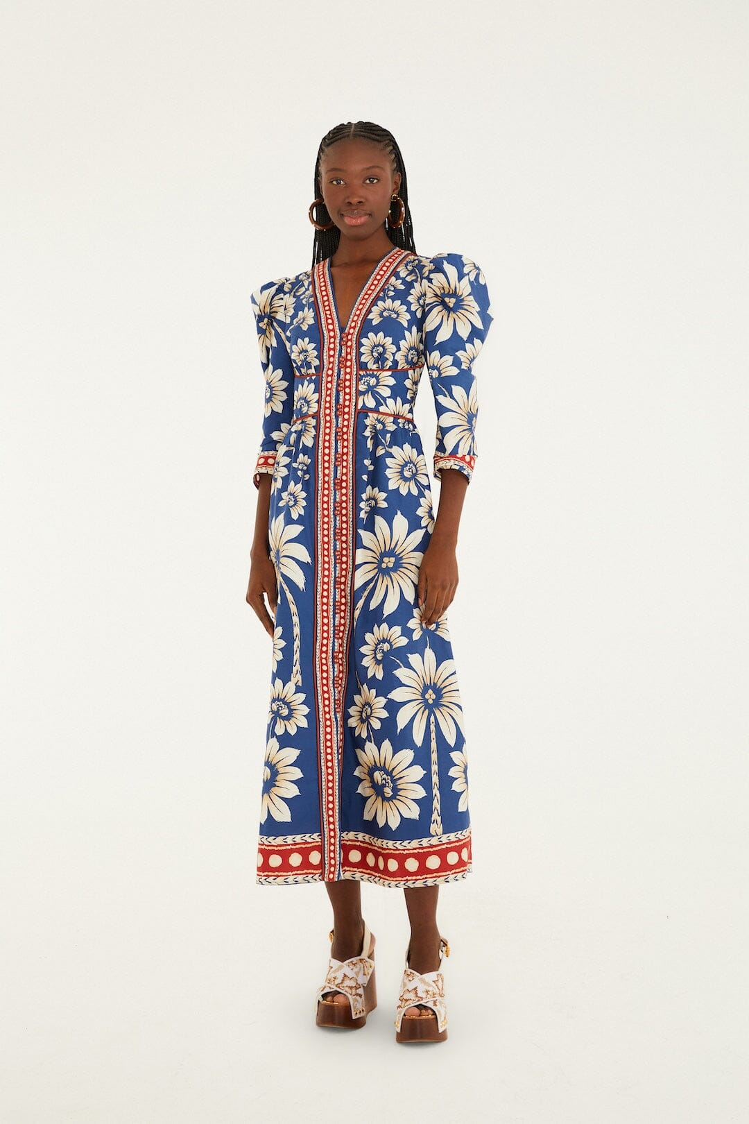 Farm Rio Women's Luna Maxi Dress - Blue - Size S
