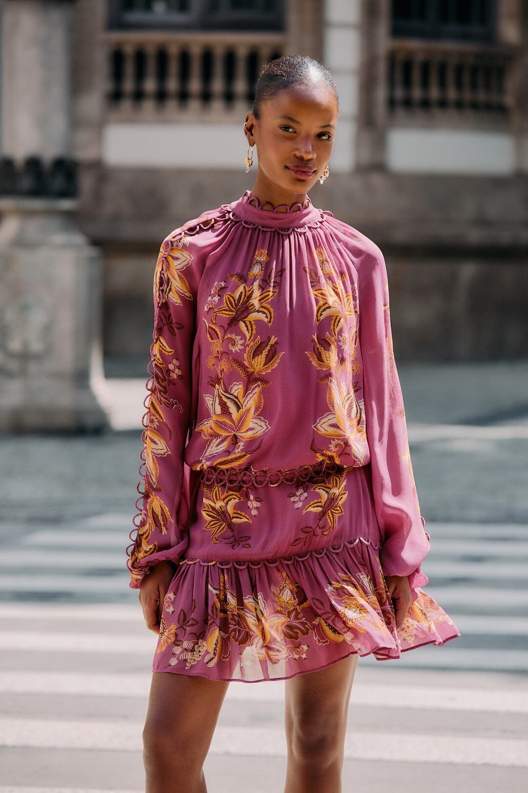 strapless open back dress Pink and Red Floral Printed Mini Dress – AX Paris main image 0