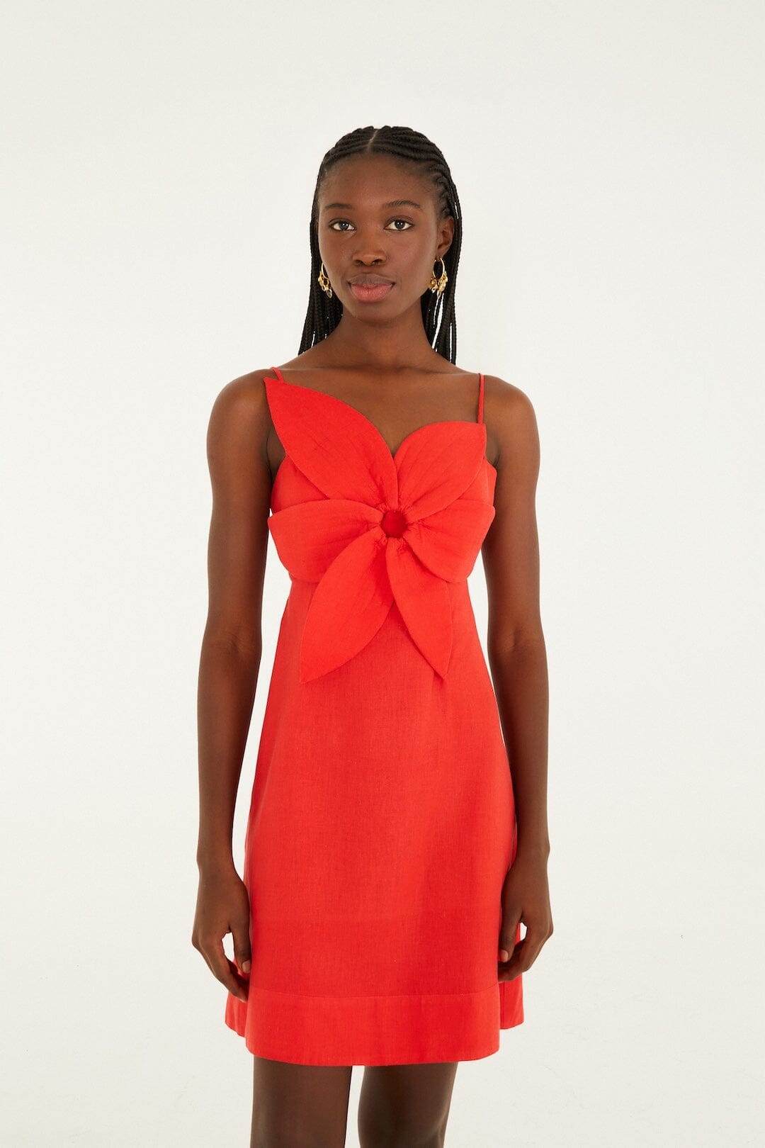Farm Rio Women's Red Flower Mini Dress - Red