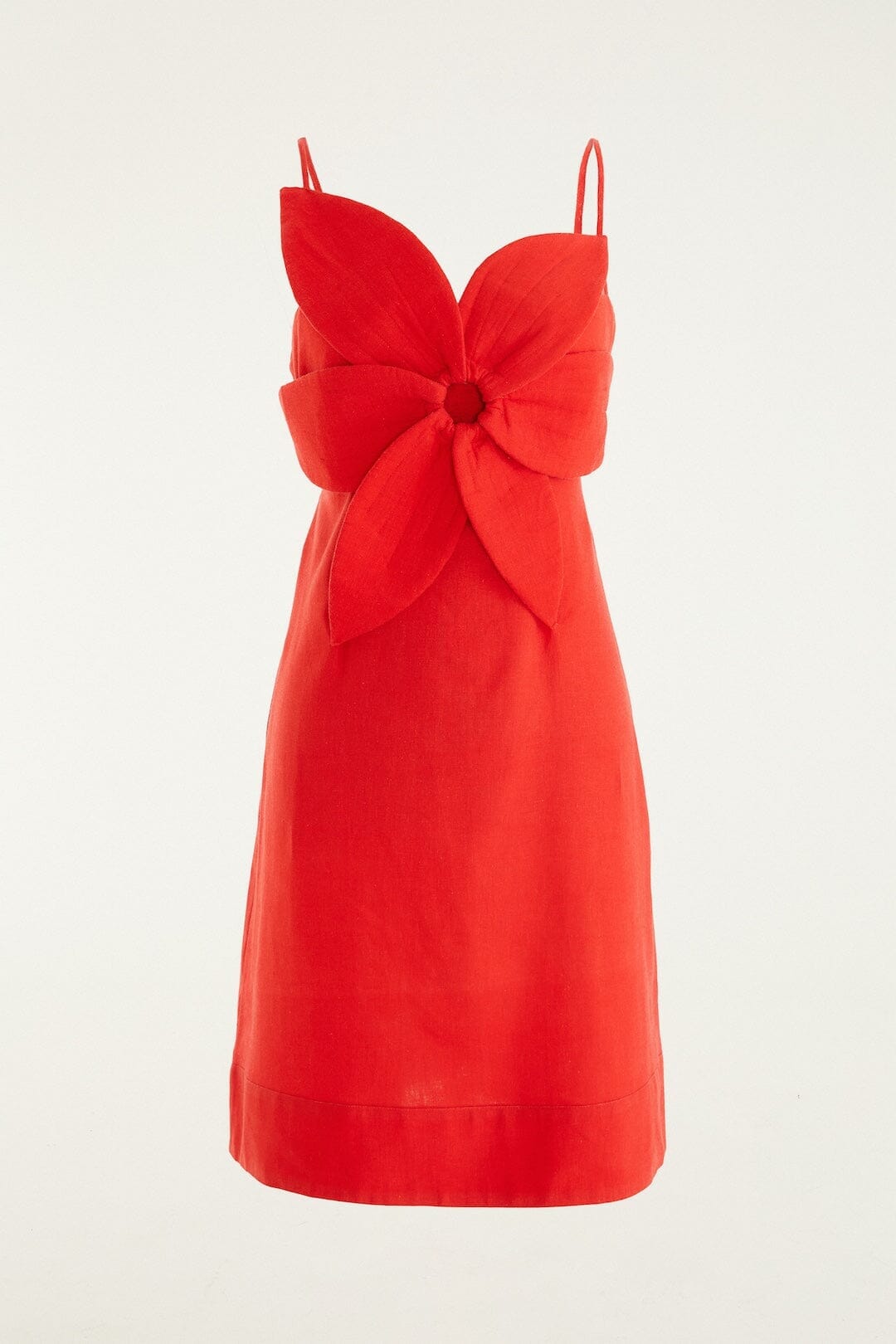 Red 3d Flower Lenzing™ Ecovero™ Euroflax™ Mini Dress