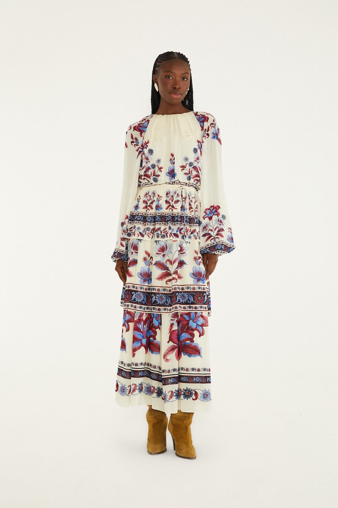 FARM Rio Cut-Out Long Sleeve Maxi Dress - Malu Winter White FARM Rio Cut-Out Long Sleeve Maxi Dress - Malu Winter White